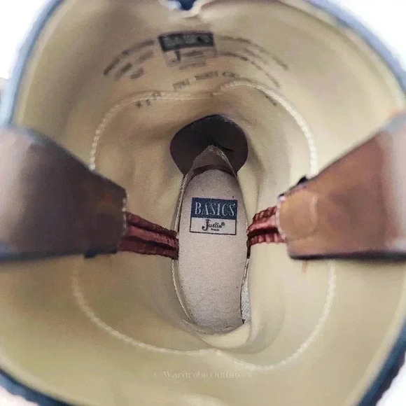 Justin Crazy Cow Basic Roper Cowboy Boots - 8.5 - Picture 9 of 10